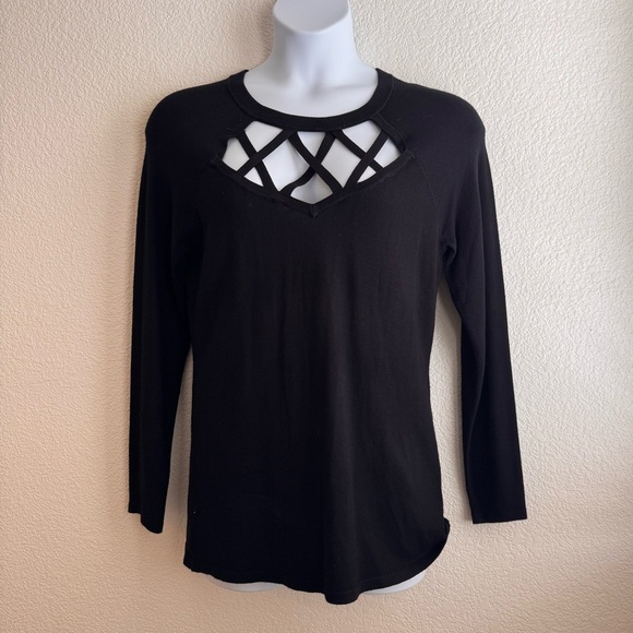 torrid Tops - TORRID - Black Pullover cage front sweater - Size 0 | 0X | 12